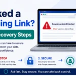 Clicked phishing link what to do featured image showing suspicious link warning and recovery steps