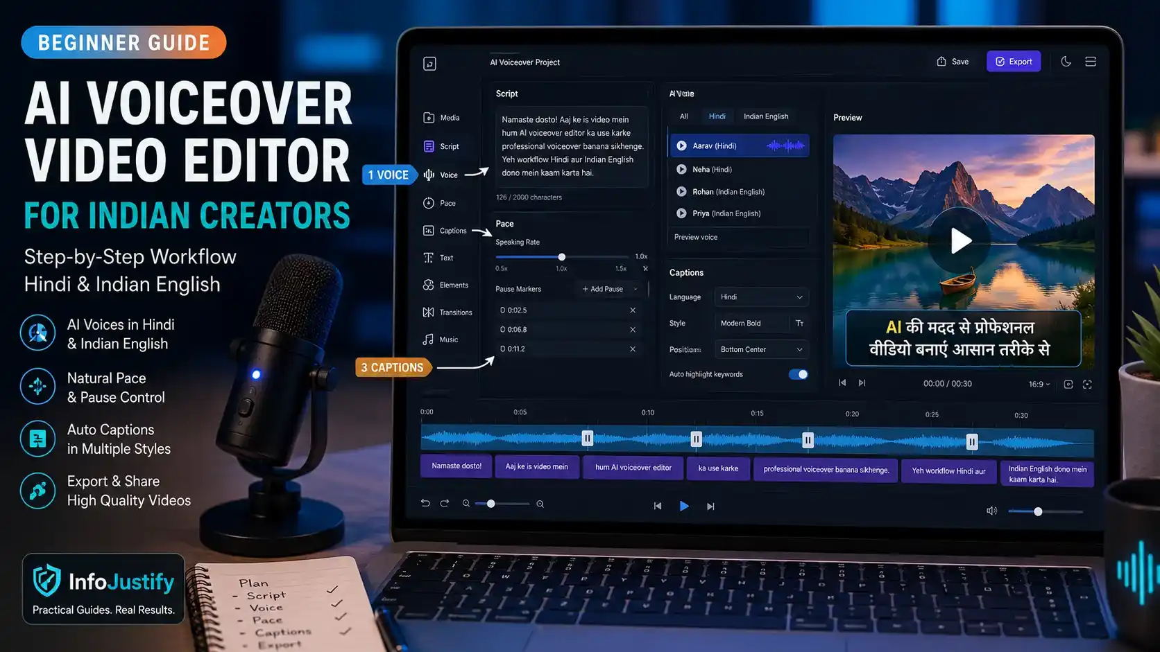 Realistic Indian accent AI voices for free - Microsoft Clipchamp