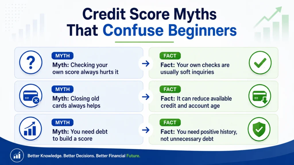 Credit score myths that confuse beginners