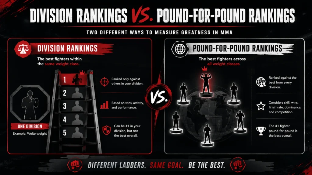 Division rankings vs pound for pound rankings comparison image
