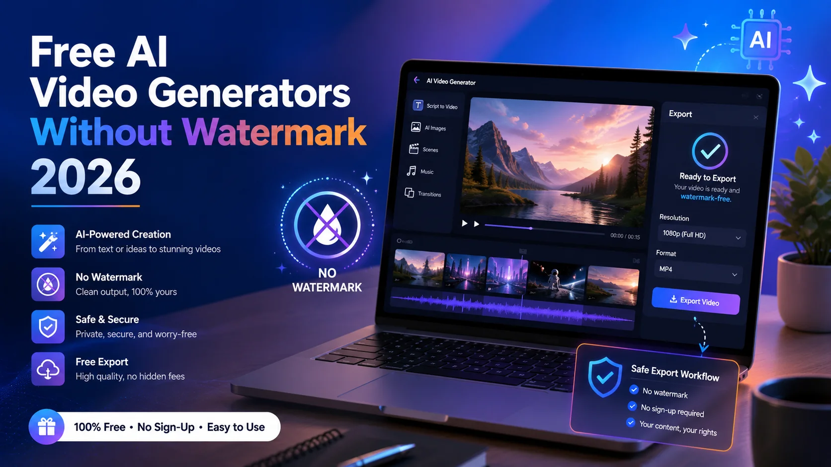 Free AI Video Generators Without Watermark 2026 creator workflow