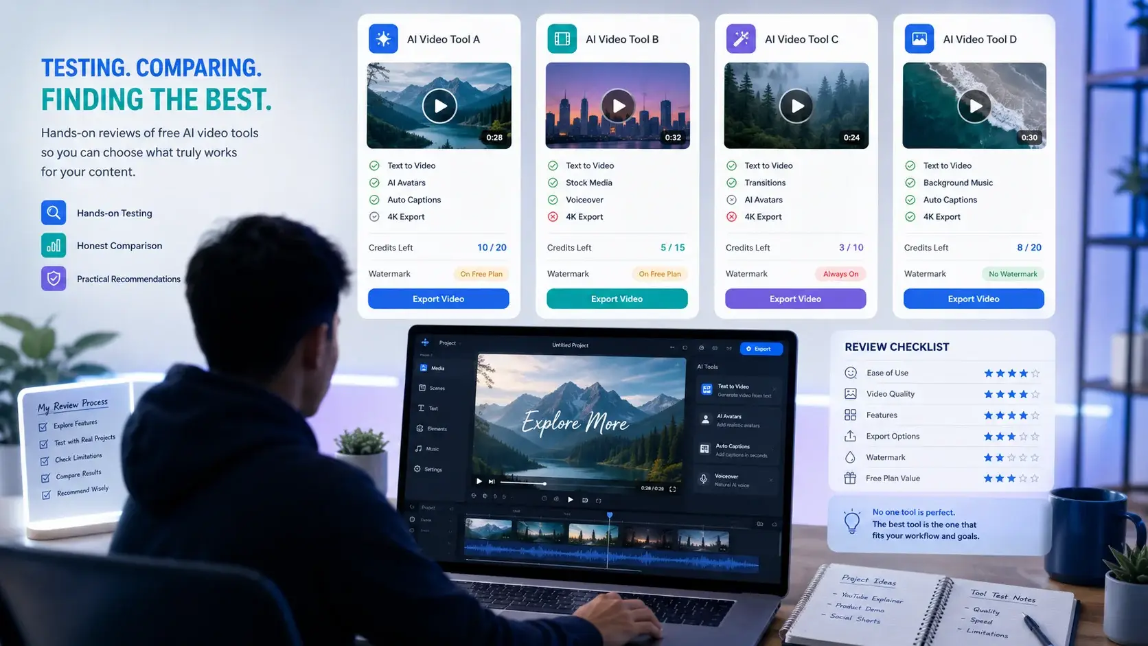 Honest review of free AI video tools for watermark free exports