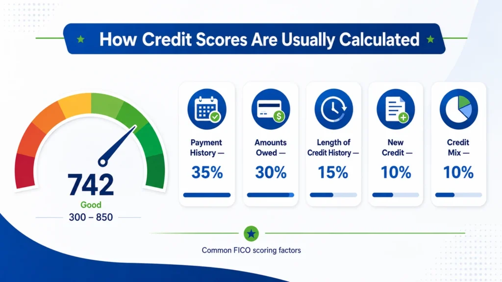 How credit scores are usually calculated