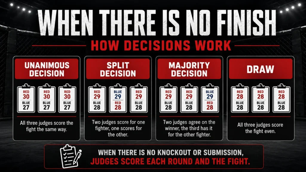 How decisions work when there is no finish in UFC