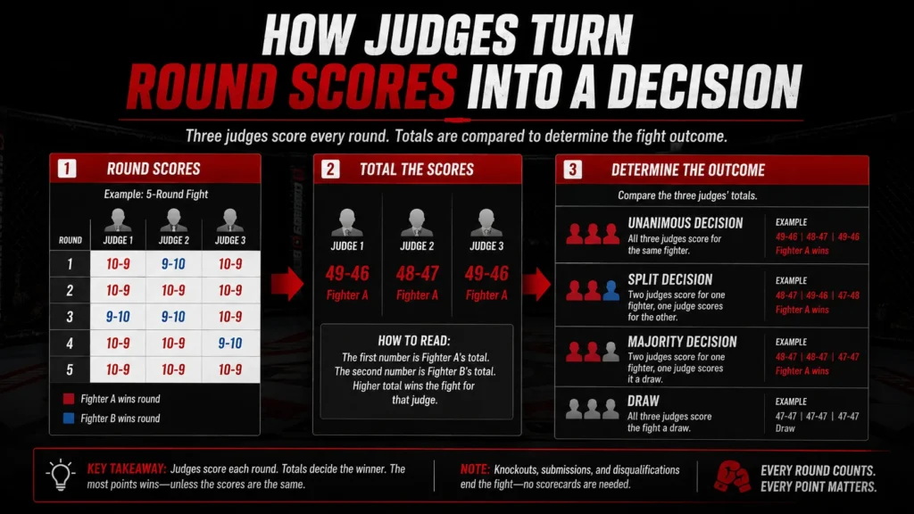 How judges turn round scores into a decision in MMA