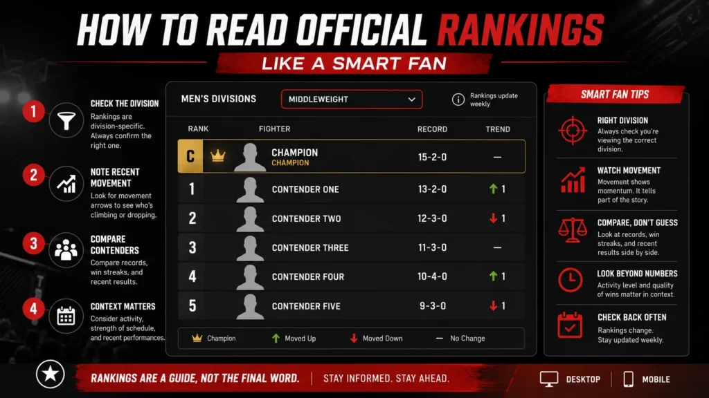 How to read official UFC rankings like a smart fan