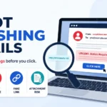 How to spot phishing emails featured image showing suspicious email red flags and account safety concepts