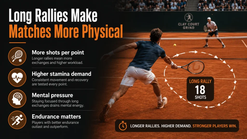 Long rallies make every match more physical on clay