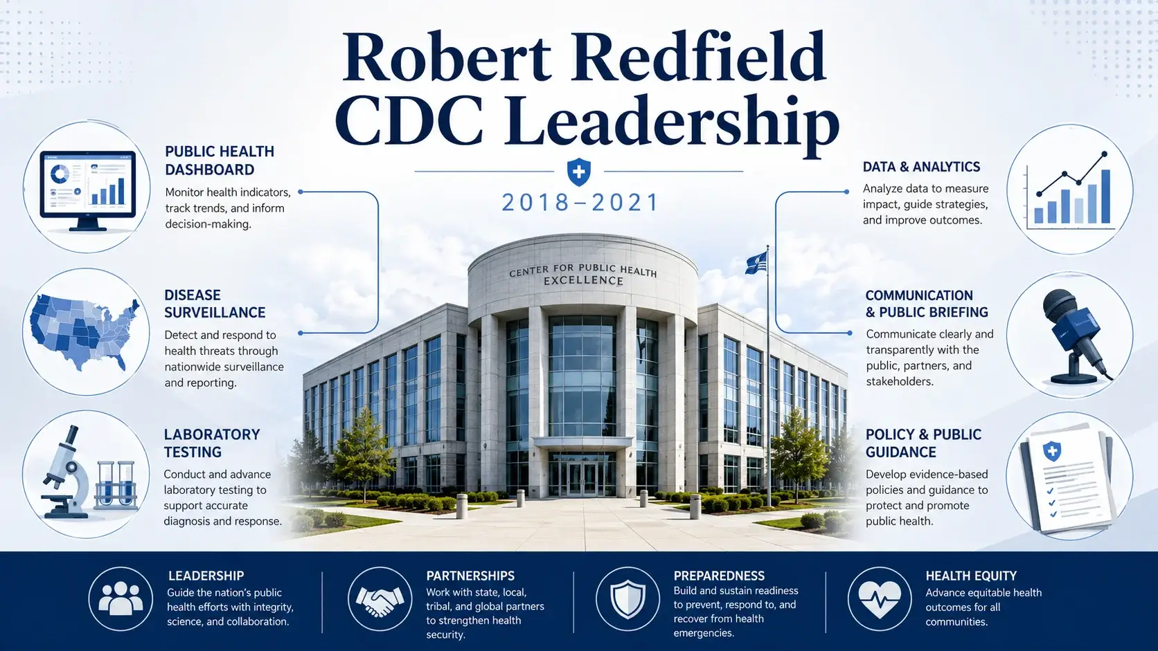 Robert Redfield CDC leadership from 2018 to 2021