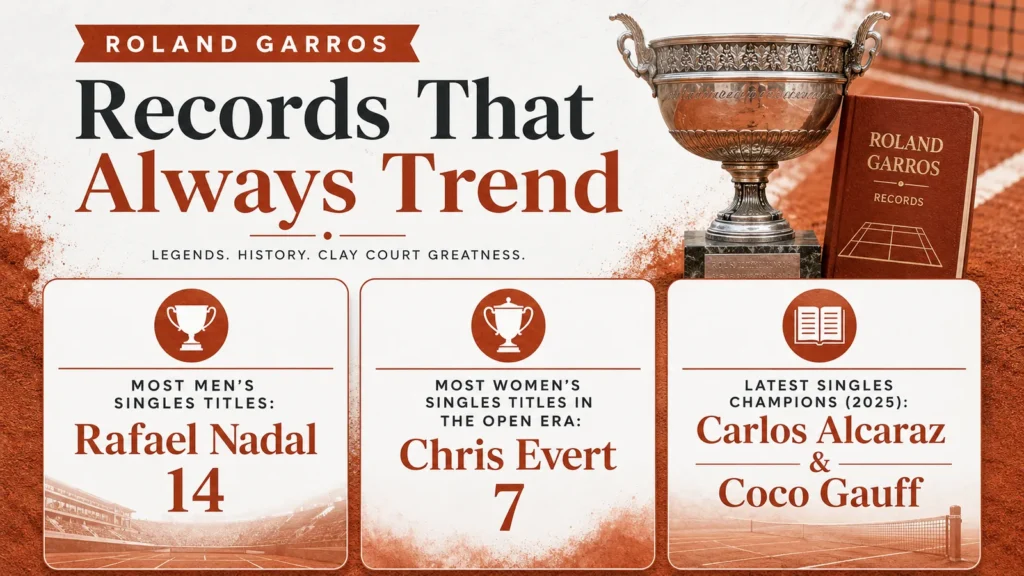 Roland Garros records that always trend Rafael Nadal Chris Evert and latest champions