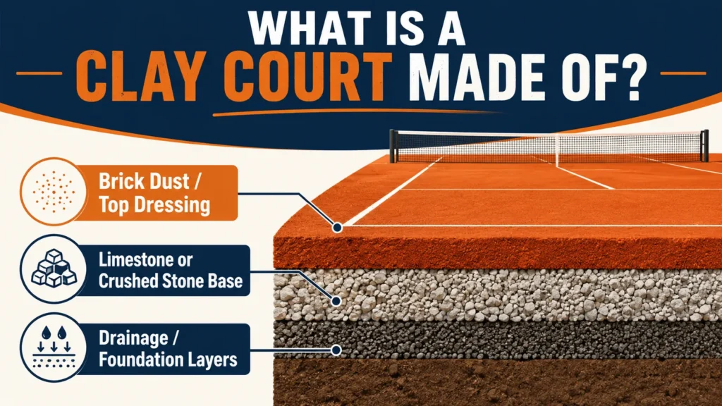 What is a clay court made of