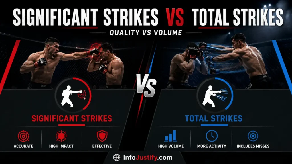 Significant strikes vs total strikes comparison image for UFC stats explained