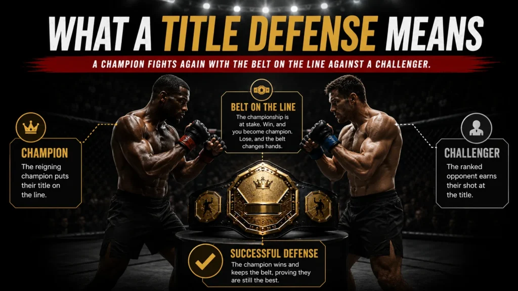 What a UFC title defense means explained visually